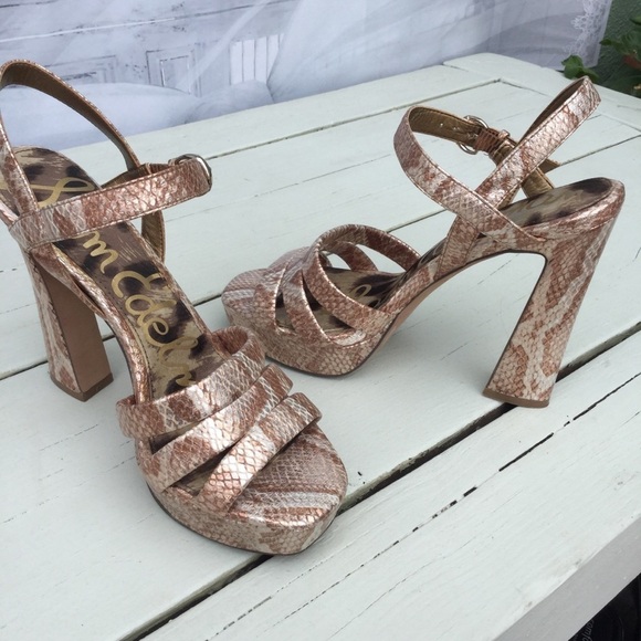 Sam Edelman Taryn Snake Print Sandals - Picture 4 of 7